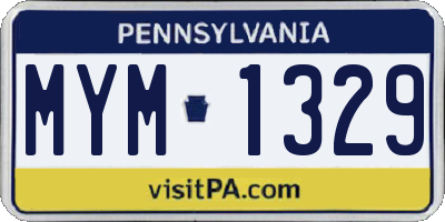 PA license plate MYM1329