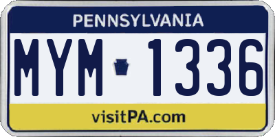 PA license plate MYM1336