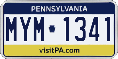 PA license plate MYM1341