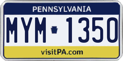 PA license plate MYM1350
