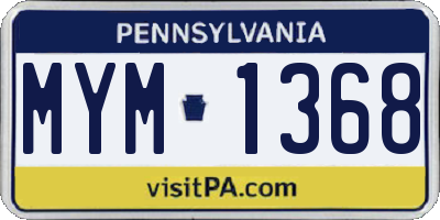 PA license plate MYM1368