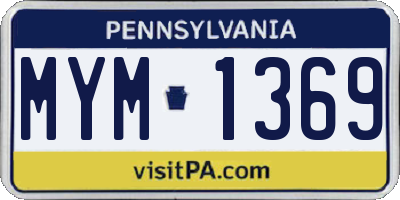 PA license plate MYM1369