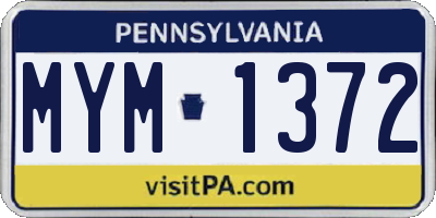 PA license plate MYM1372