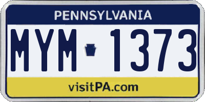 PA license plate MYM1373