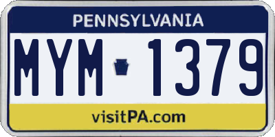 PA license plate MYM1379