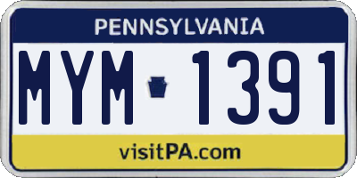 PA license plate MYM1391