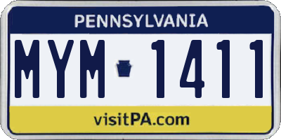 PA license plate MYM1411