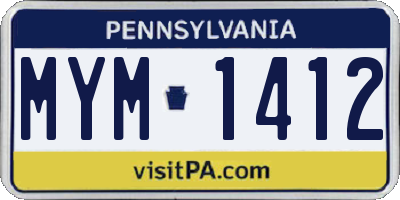 PA license plate MYM1412