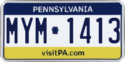 PA license plate MYM1413