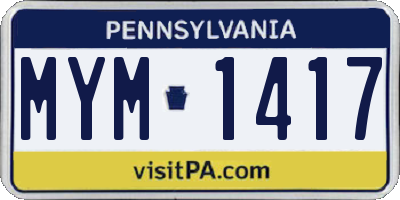 PA license plate MYM1417