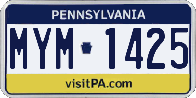 PA license plate MYM1425