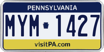 PA license plate MYM1427