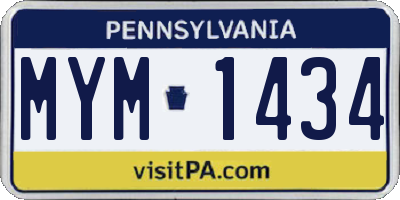 PA license plate MYM1434