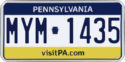 PA license plate MYM1435