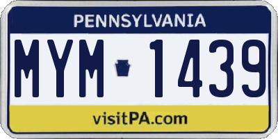 PA license plate MYM1439