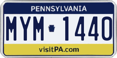 PA license plate MYM1440