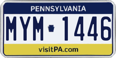 PA license plate MYM1446