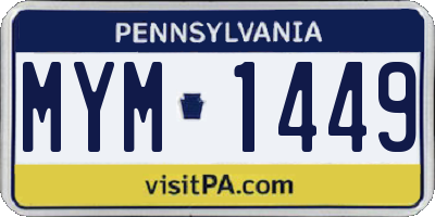 PA license plate MYM1449