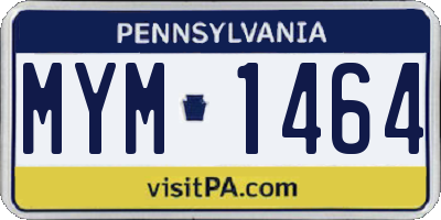 PA license plate MYM1464