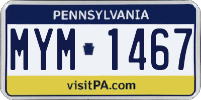 PA license plate MYM1467