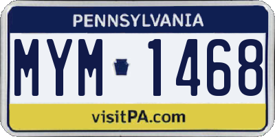 PA license plate MYM1468