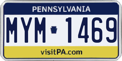 PA license plate MYM1469