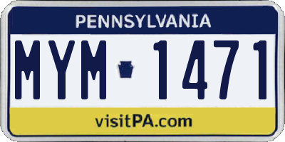 PA license plate MYM1471