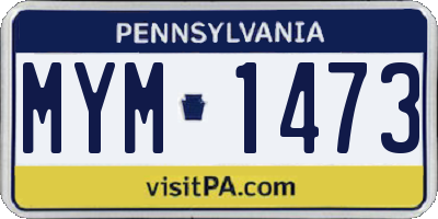 PA license plate MYM1473