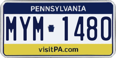 PA license plate MYM1480