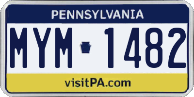 PA license plate MYM1482