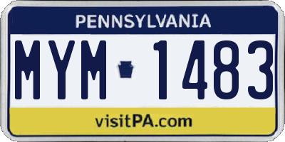 PA license plate MYM1483