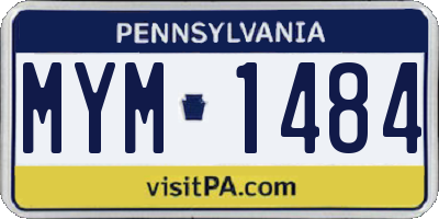 PA license plate MYM1484