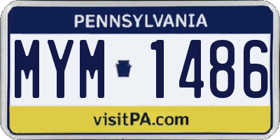 PA license plate MYM1486