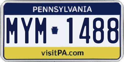 PA license plate MYM1488