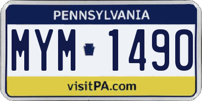 PA license plate MYM1490
