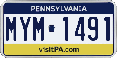 PA license plate MYM1491