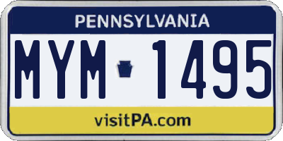 PA license plate MYM1495