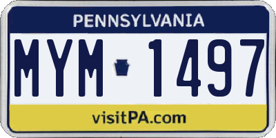 PA license plate MYM1497