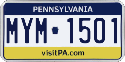 PA license plate MYM1501