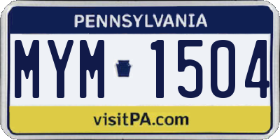 PA license plate MYM1504