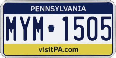 PA license plate MYM1505