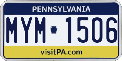 PA license plate MYM1506