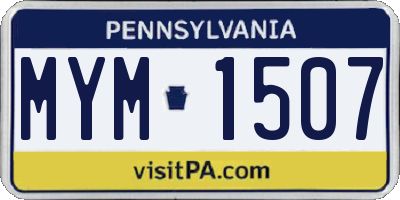 PA license plate MYM1507