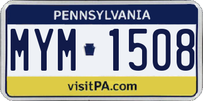 PA license plate MYM1508