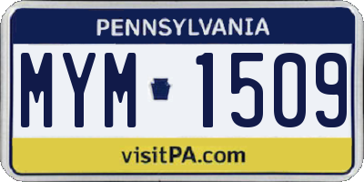 PA license plate MYM1509