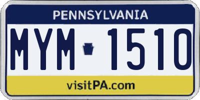 PA license plate MYM1510