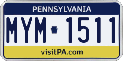 PA license plate MYM1511