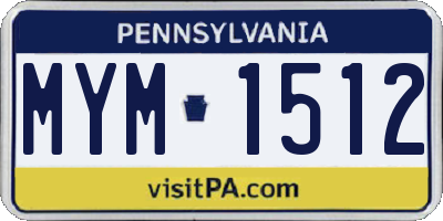 PA license plate MYM1512