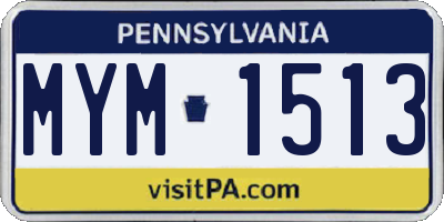 PA license plate MYM1513