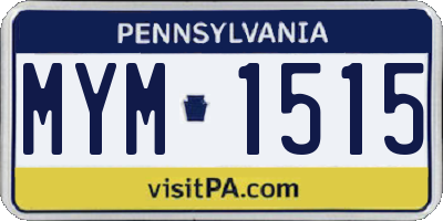 PA license plate MYM1515